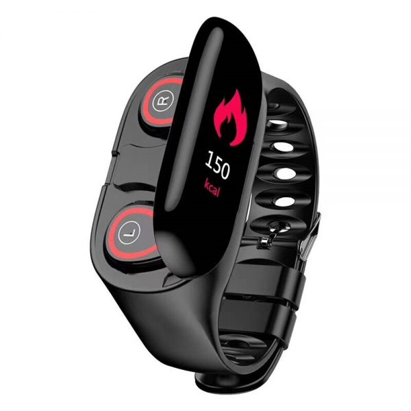 2 in 1 Bluetooth 5.0 Earphone Wireless Bracelet Smart Wristwatch Wristband Titness Tracker