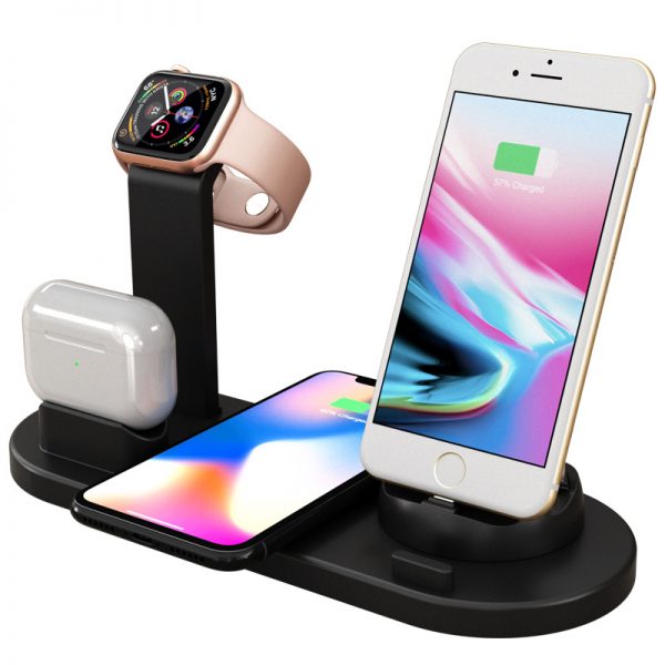 4 in 1 smart portable Qi phone holder watch fast wireless charging station pad dock 10w wireless charger stand Hot sale products